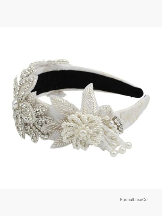 Crystal Flower Headband Pearl Bead Tassel Luxury Rhinestone Elegant Floral main image 4